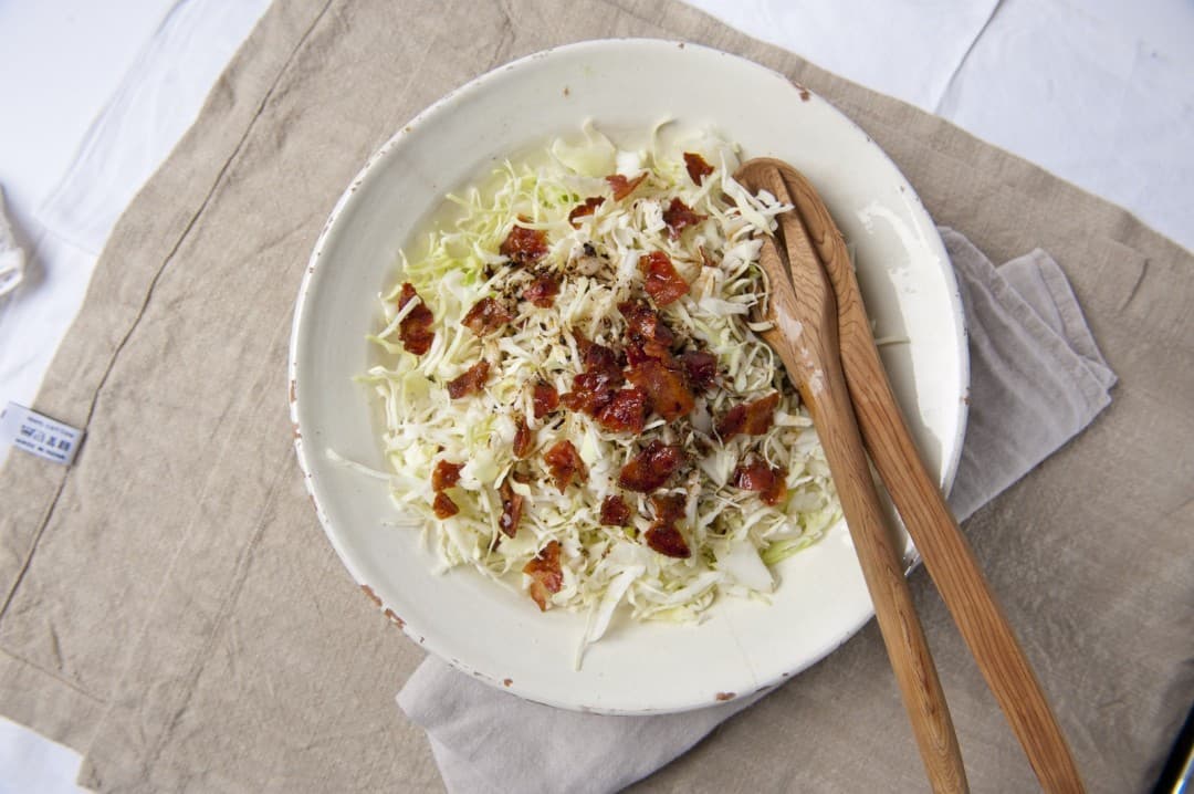 Spitskoolsalade met balsamicodressing