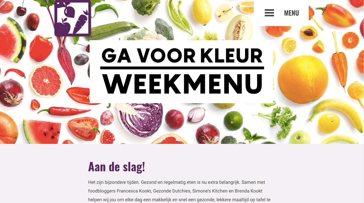 <h1>Ga aan de slag met de Veggipedia weekmenu's</h1>