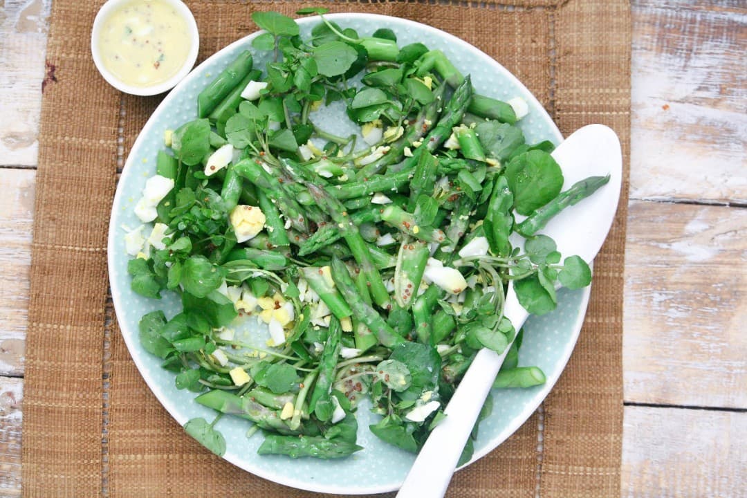 Aspergesalade met waterkers