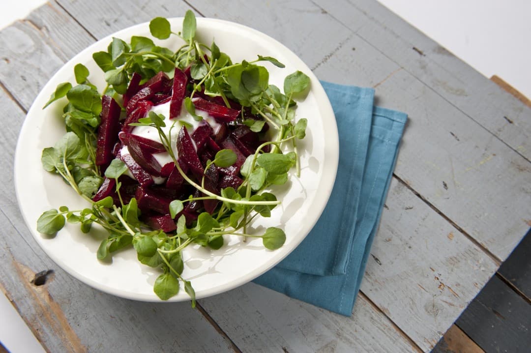 Bietensalade met roomkaas