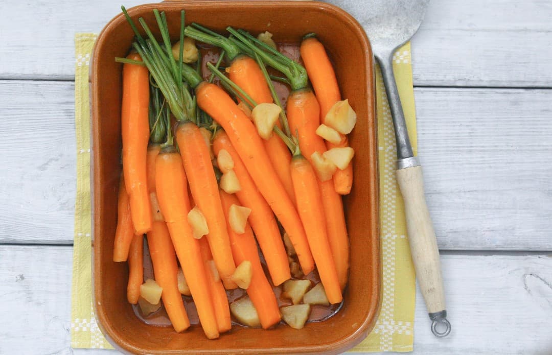 Fris gestoofde worteltjes