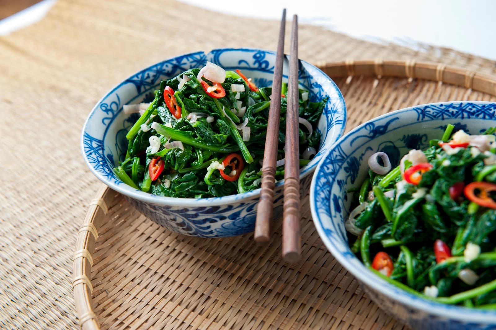 Geroerbakte spinazie op Oosterse wijze