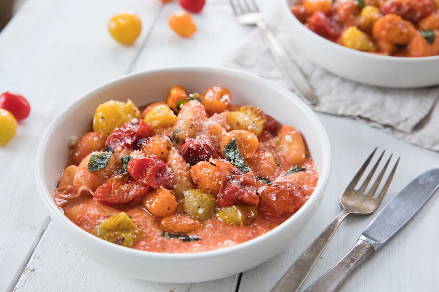 Pasta met geroosterde tomaatjes