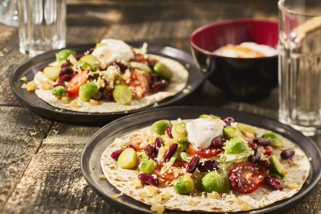 Mexicaanse tortilla met spruitjes