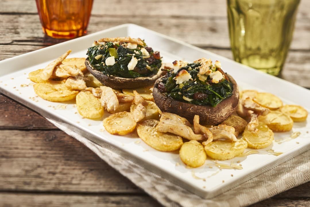 Stuffed portobello with spinach