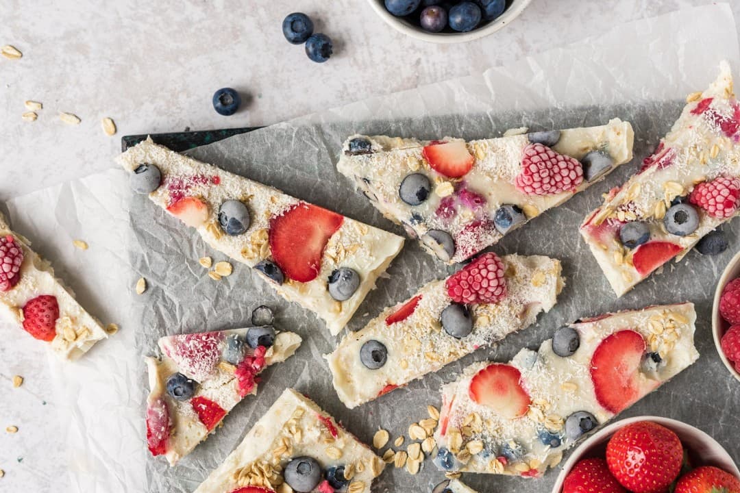 Pink frozen yoghurt bars