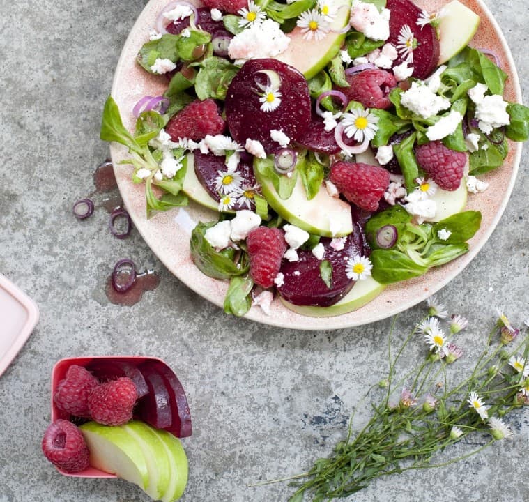 Zomerse salade met bietjes en framboos