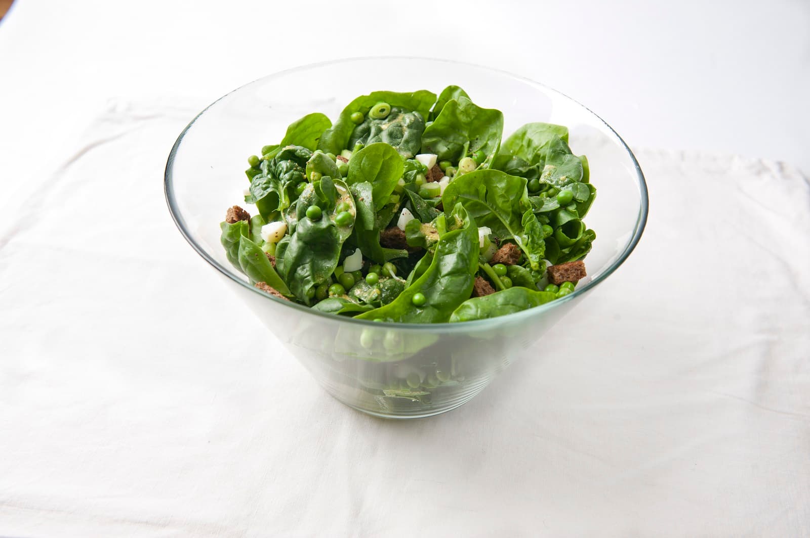 Spinaziesalade met croutons