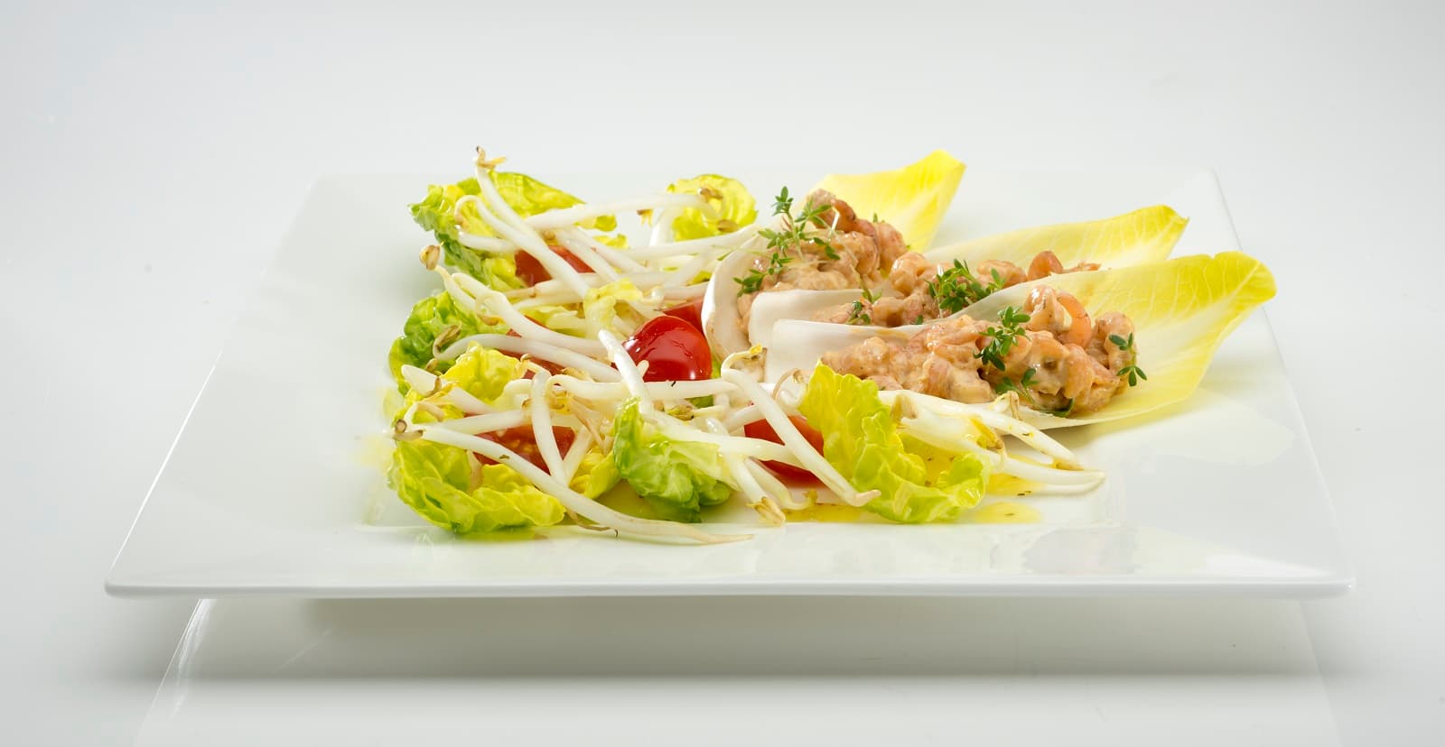 Taugésalade met witlof en Hollandse garnaaltjes