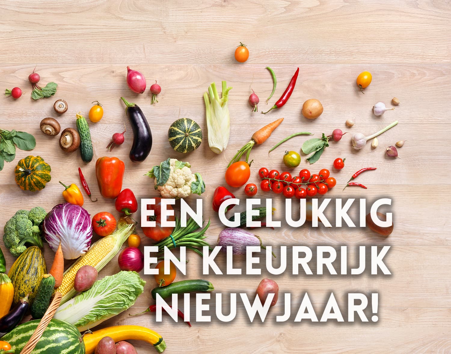 <h1>Gelukkig nieuw jaar met groenten en fruit</h1>