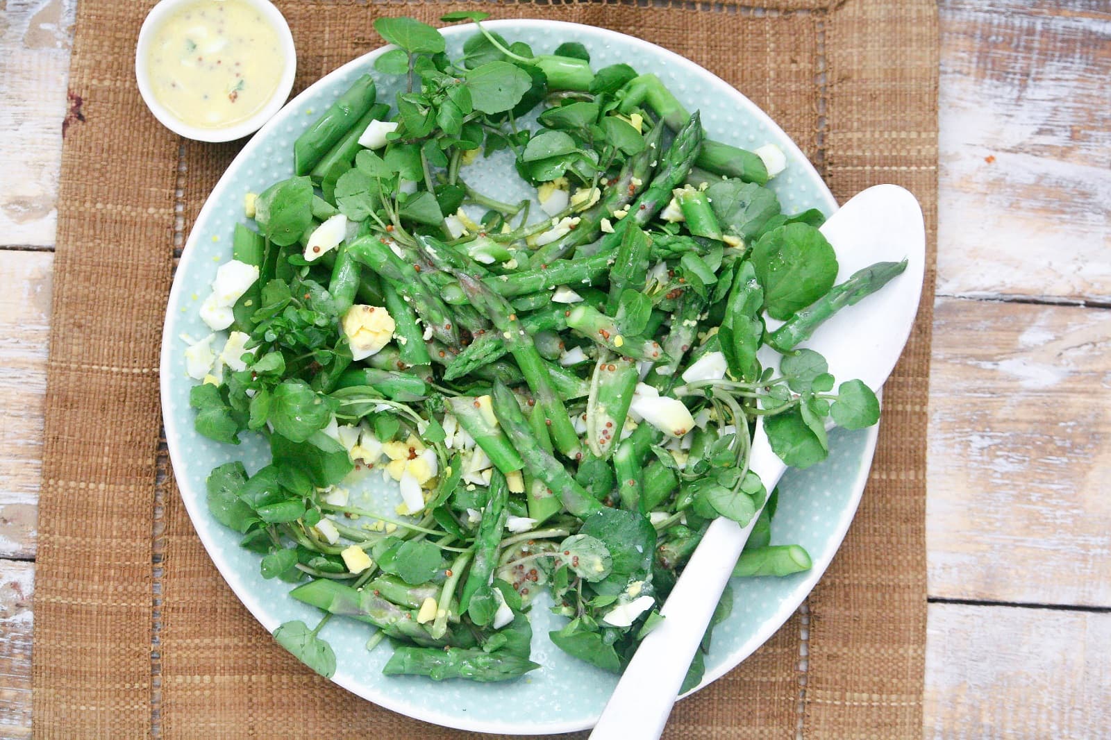 Aspergesalade met waterkers