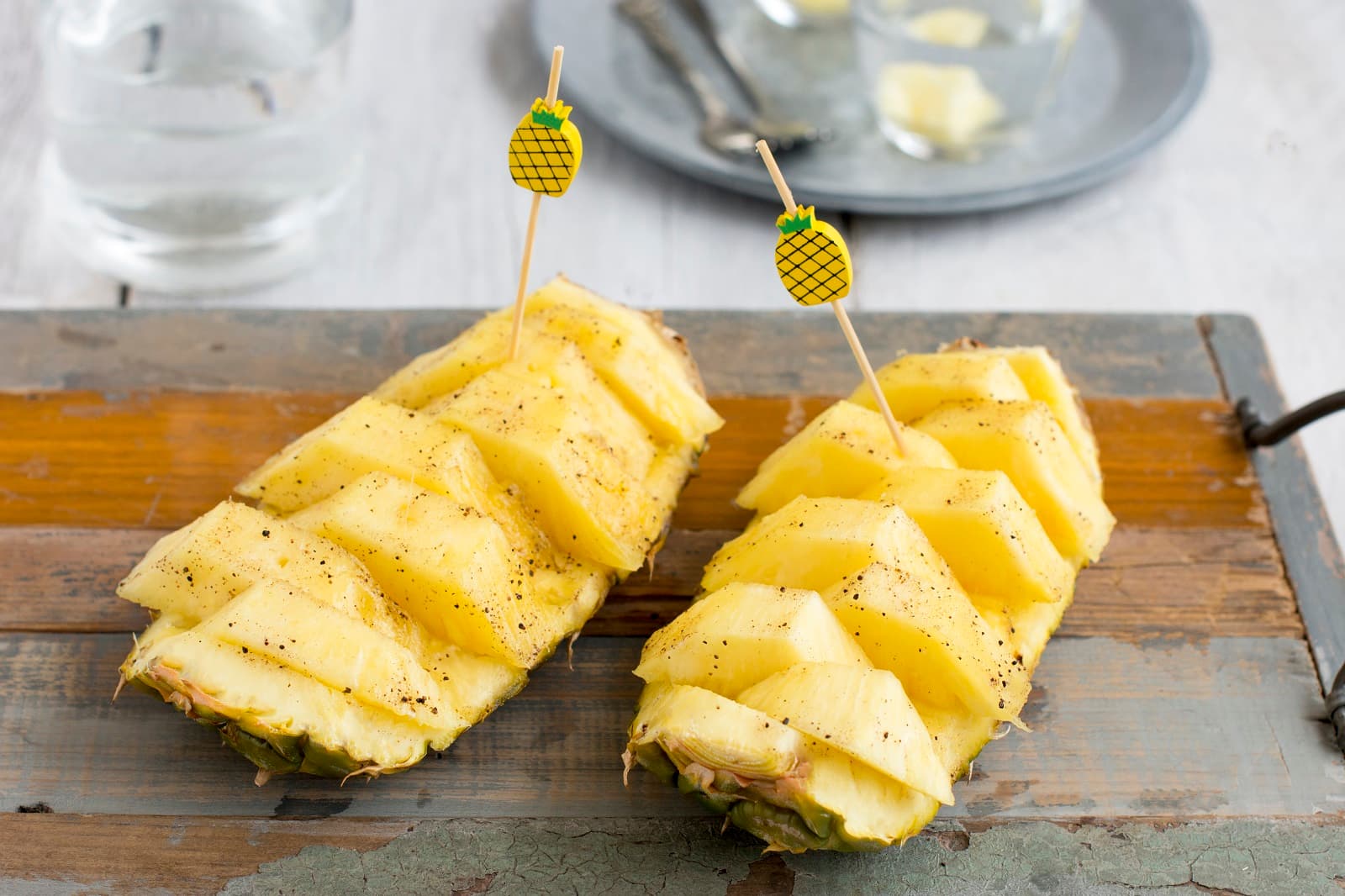 Gegrilde ananas met honing