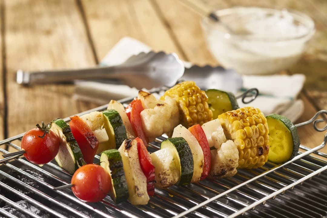 Vegetable skewers for the bbq
