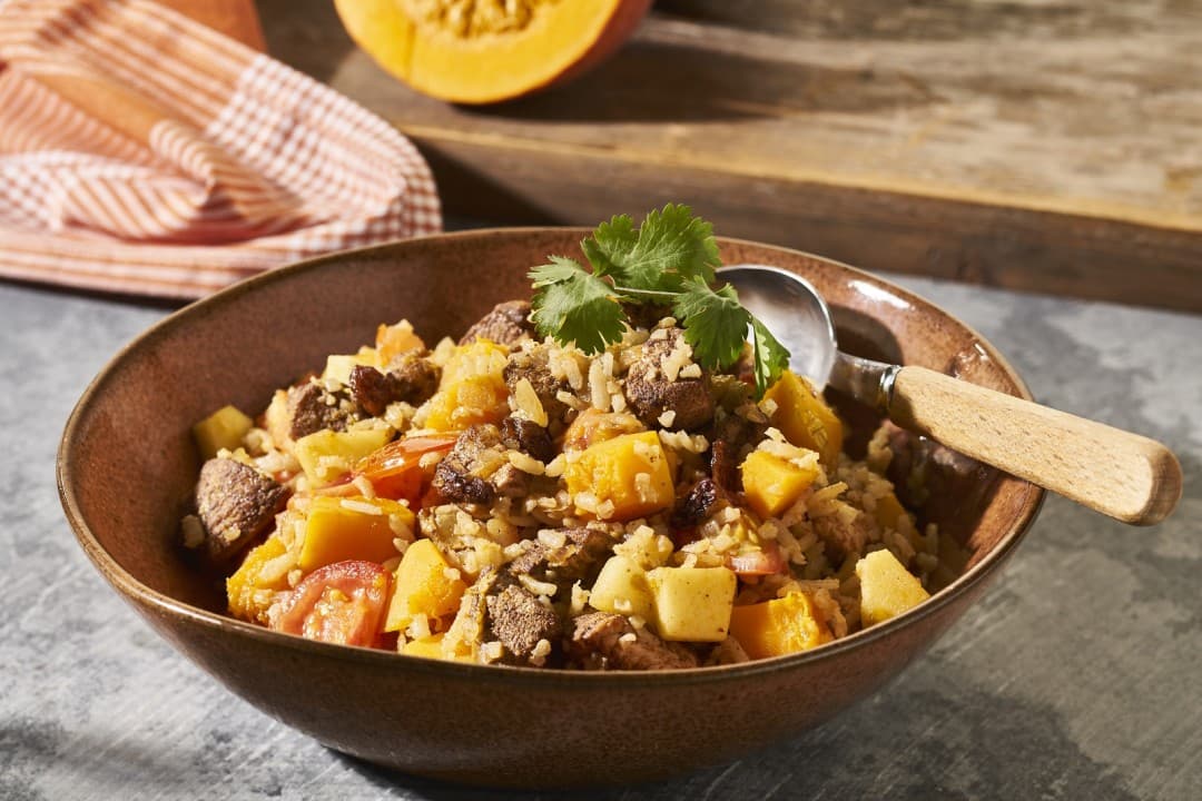 Kürbis mit Huhn