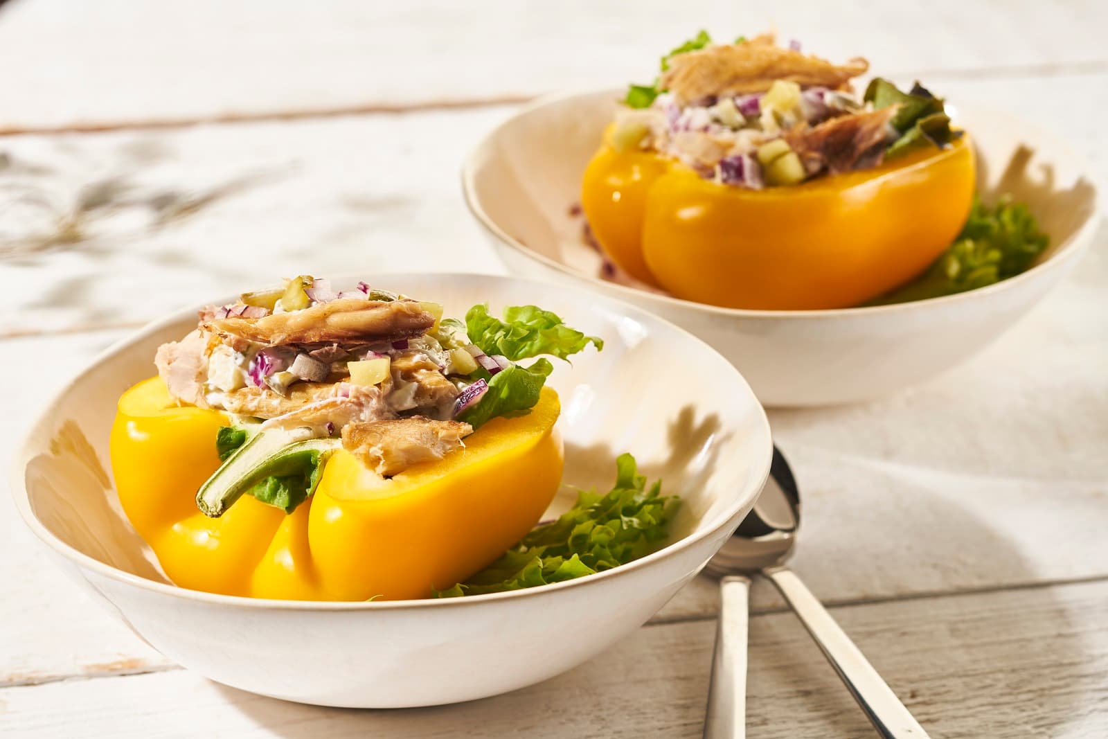 Gevulde paprika met makreelsalade