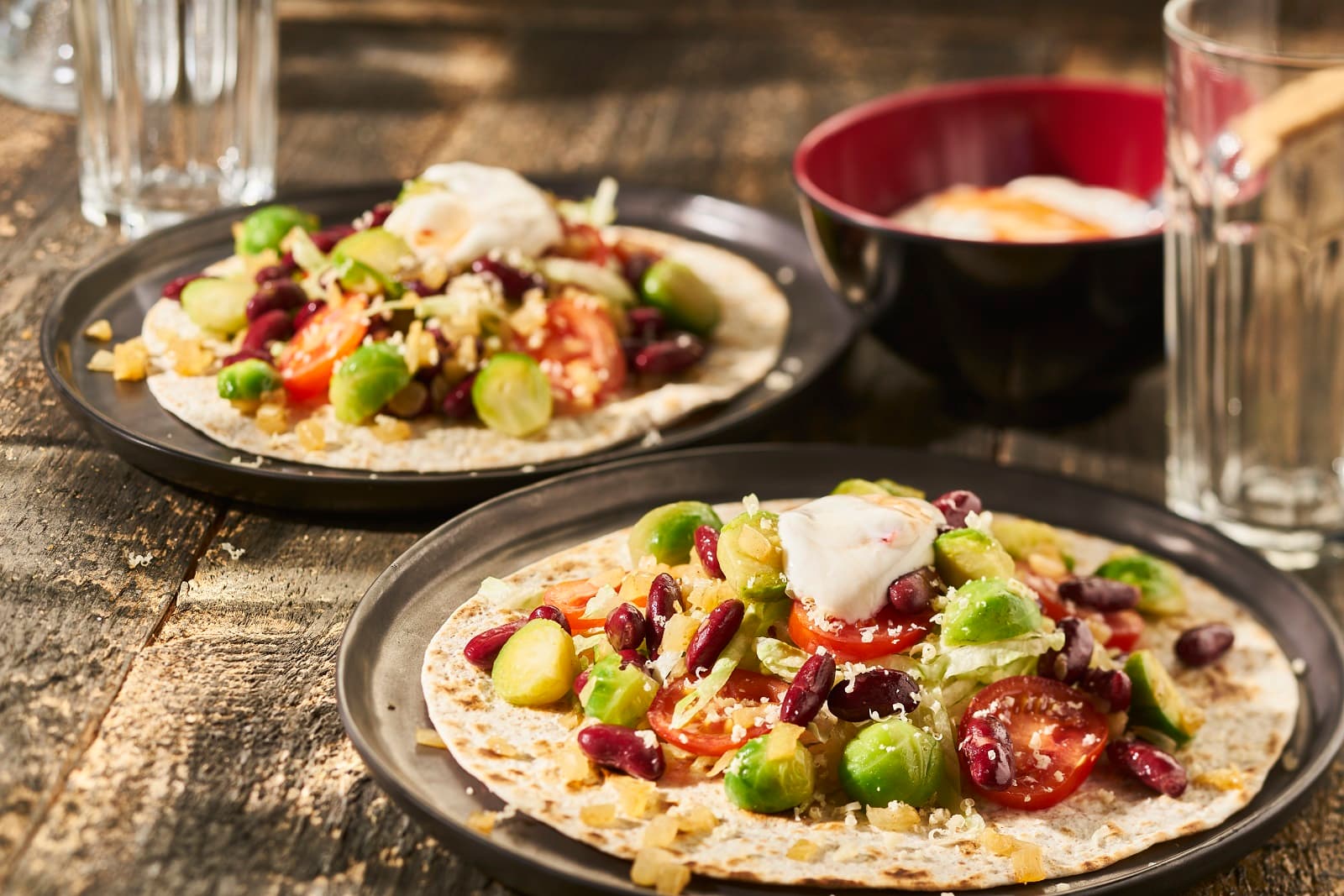 Mexikanische Tortilla mit Sprossen