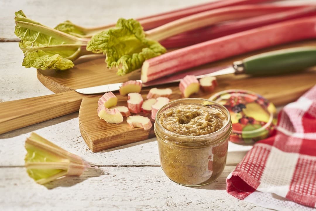 Homemade rhubarb puree