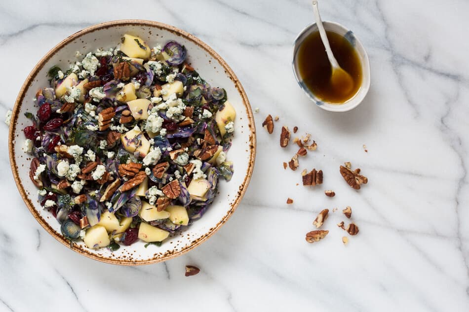 Paarse spruitjes salade met appel