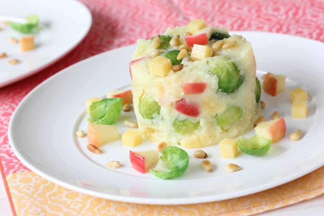 Spruitjesstamppot met appel en truffelhoning